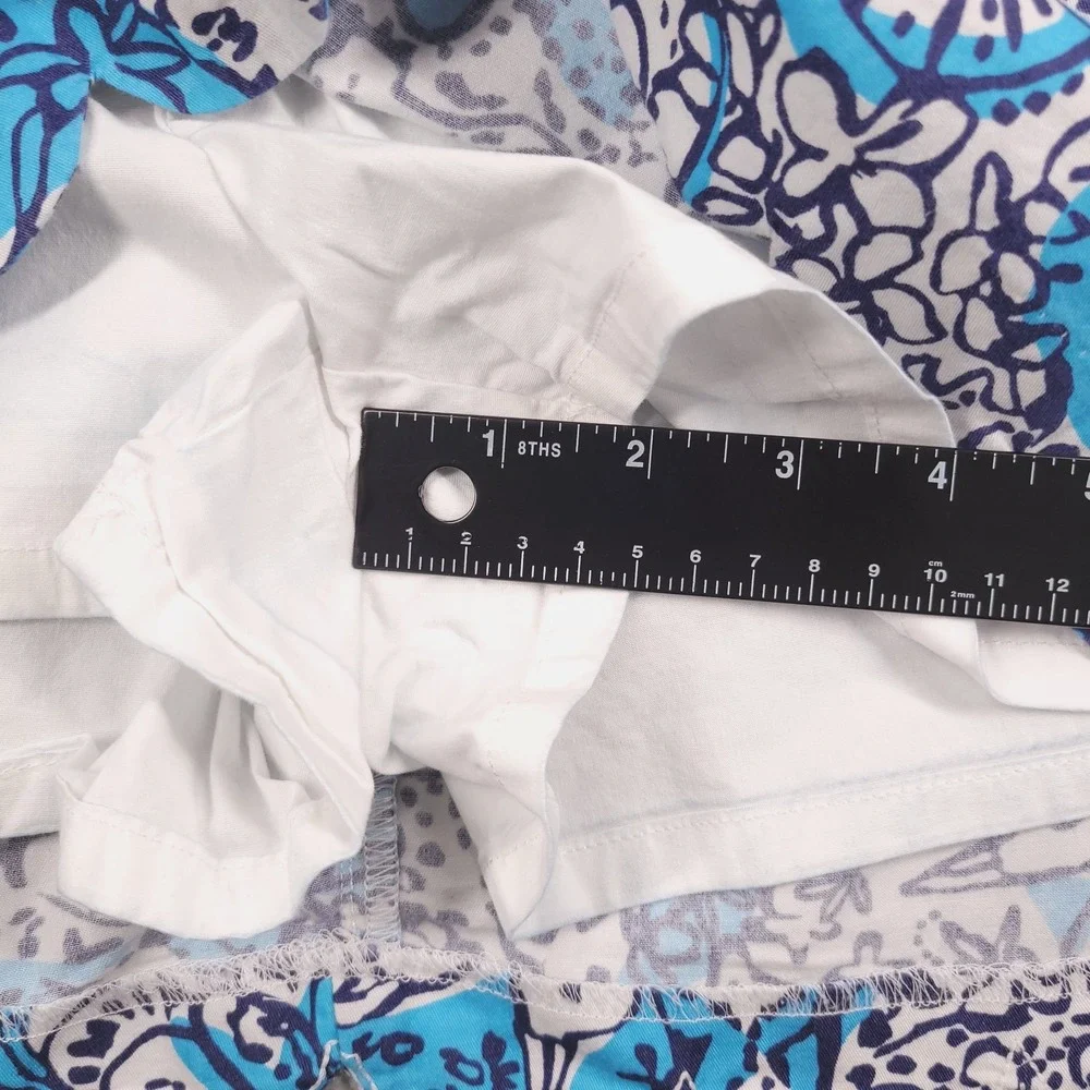 LILLY PULITZER Skort Size 6 Colette Scallop Hem Cotton Blue Hippy Print